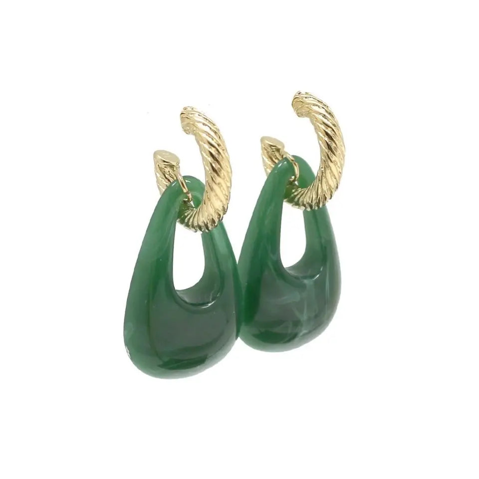 Boucles d'Oreilles Goutte Résine