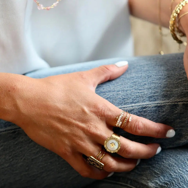 Bague Fleur Nacre 3