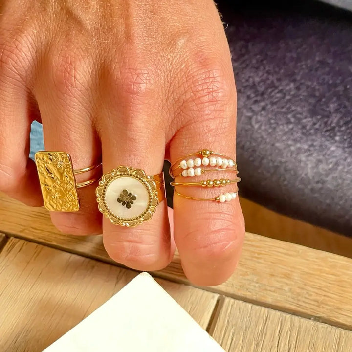 Bague Fleur Nacre 4