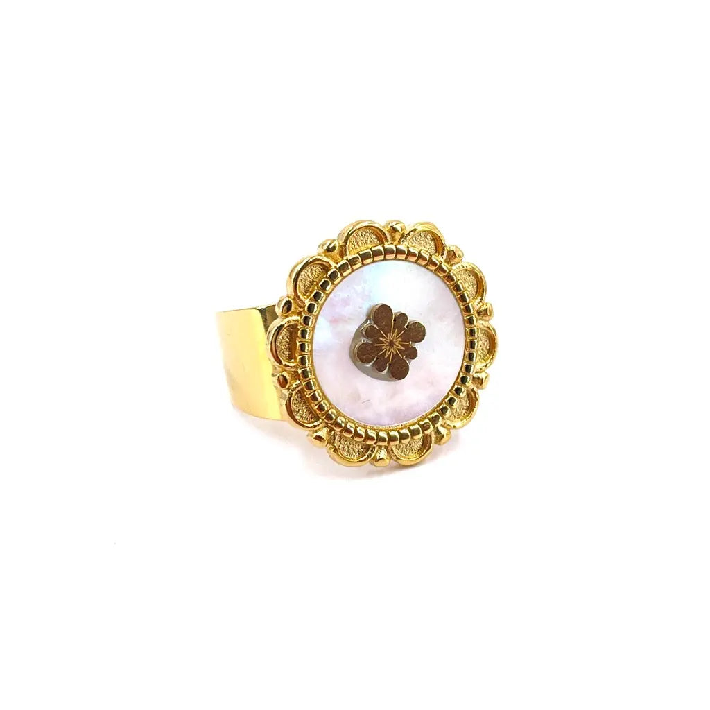 Bague Fleur Nacre