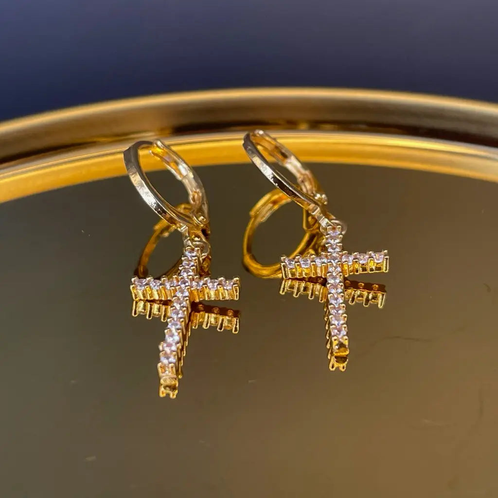 Boucle d'Oreille Croix pour Femme