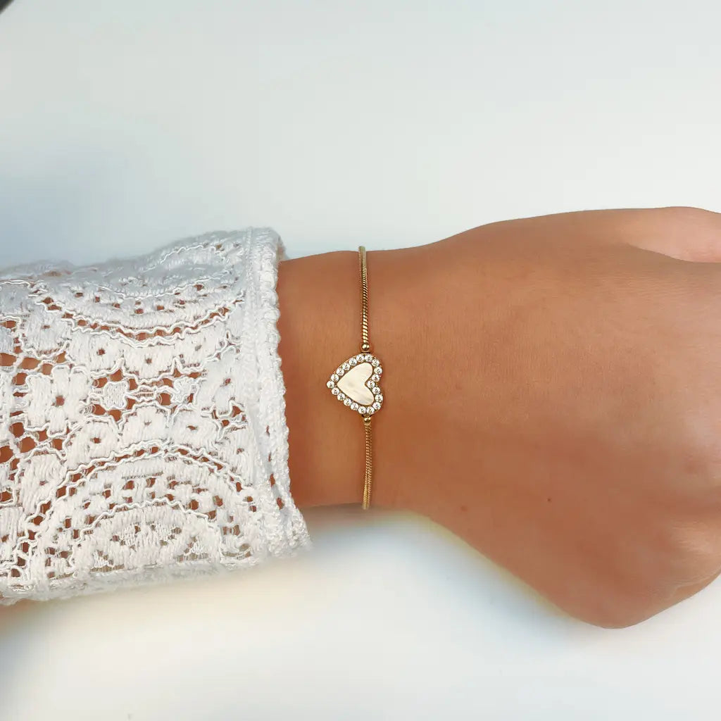 Bracelet Fin Cœur Doré