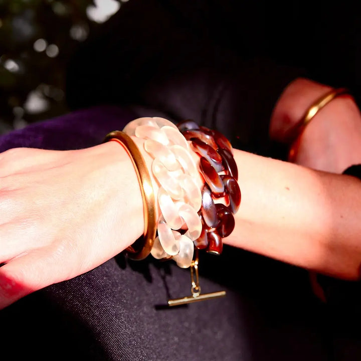 Bracelet grosse maille plastique CURB