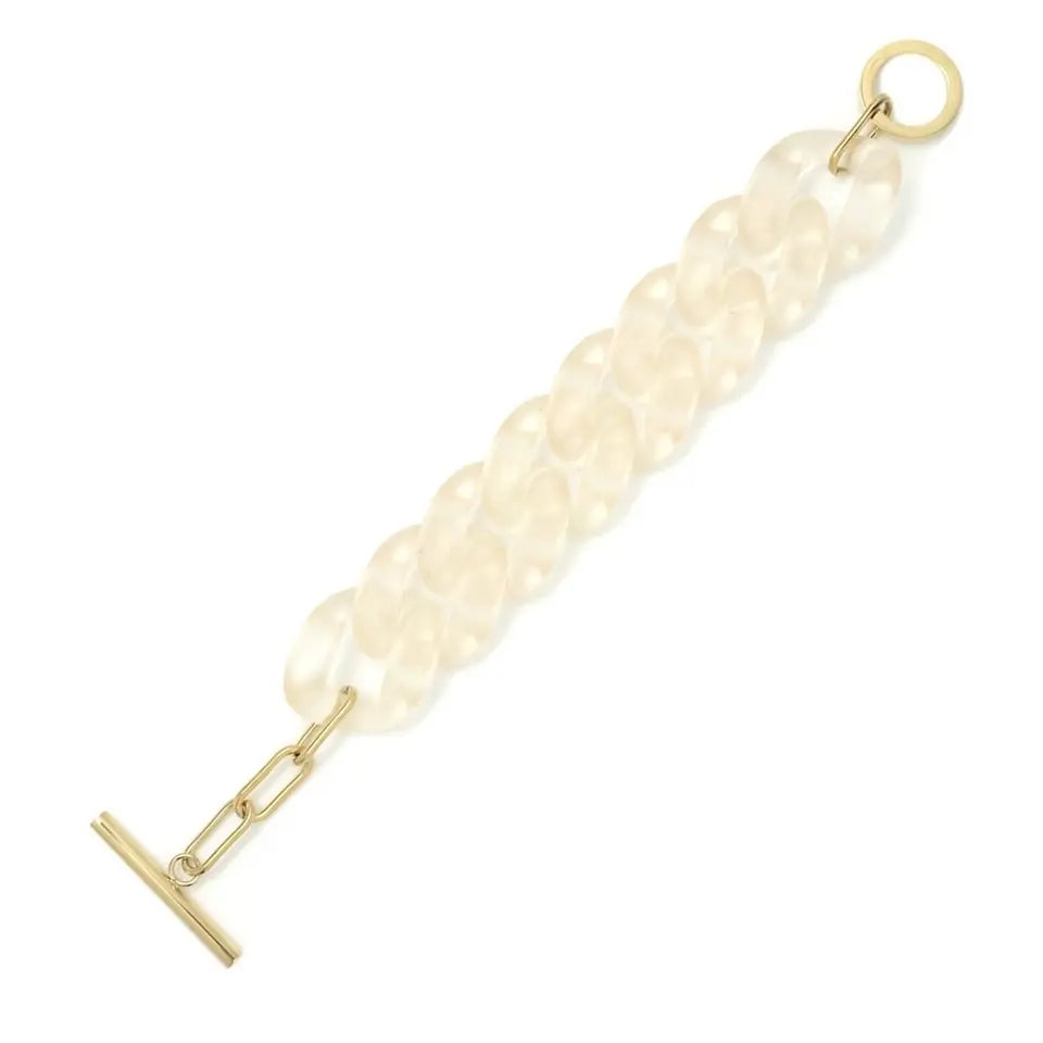 Bracelet grosse maille en plastique translucide