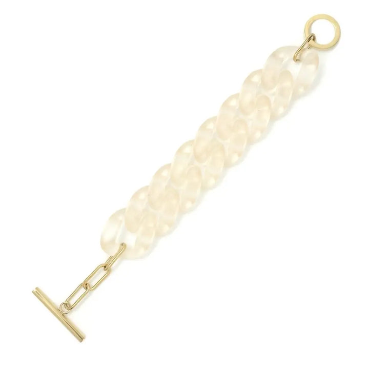 Bracelet grosse maille en plastique translucide