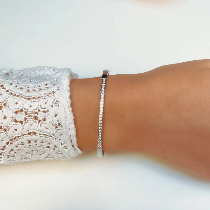 Bracelet Jonc Acier Inoxydable Argenté