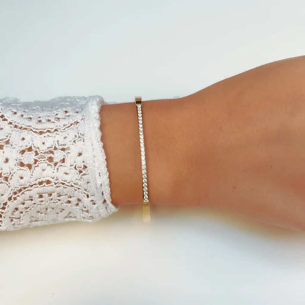 Bracelet Jonc Acier Inoxydable Doré