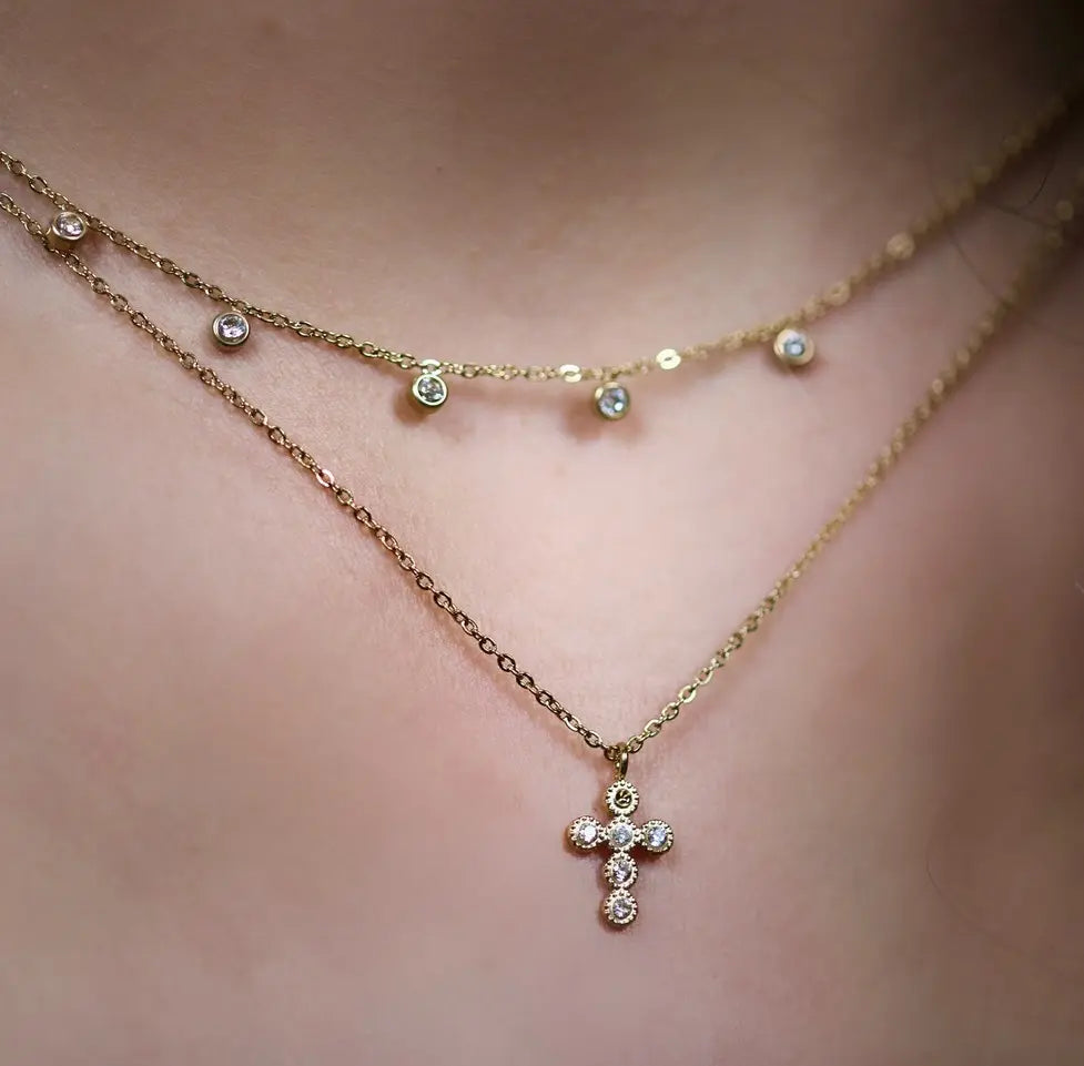 Collier double rangs acier inoxydable