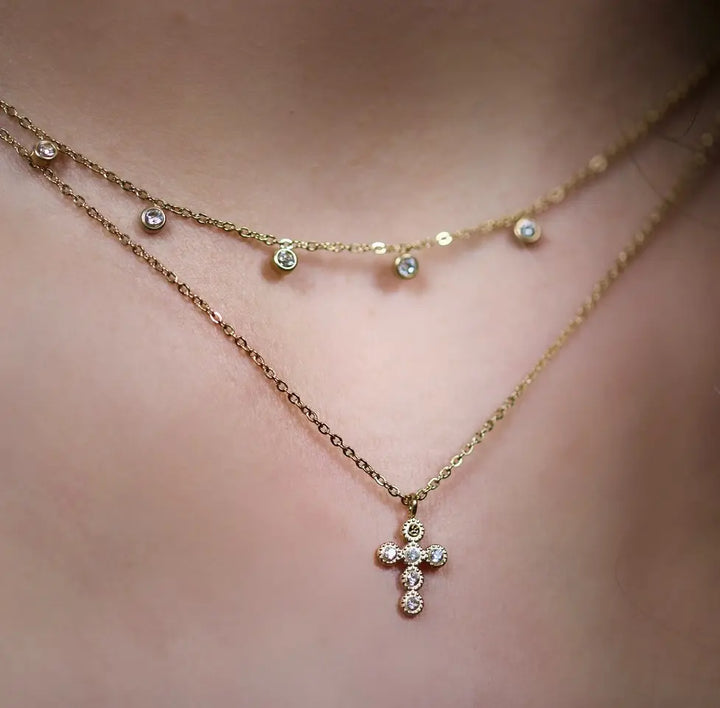 Collier double rangs acier inoxydable