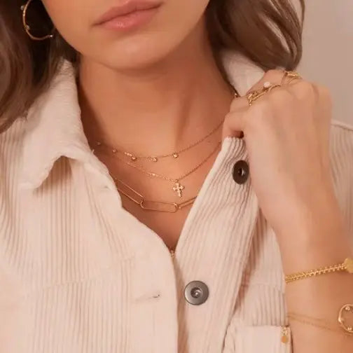 Collier double rang acier inoxydable