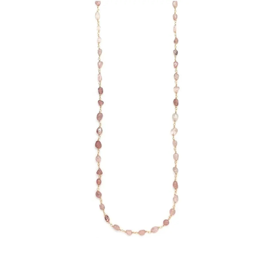 Collier Sautoir Quartz Fraise Kirsten