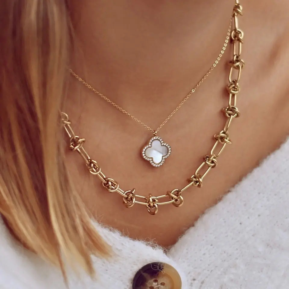 Collier Trèfle Nacre