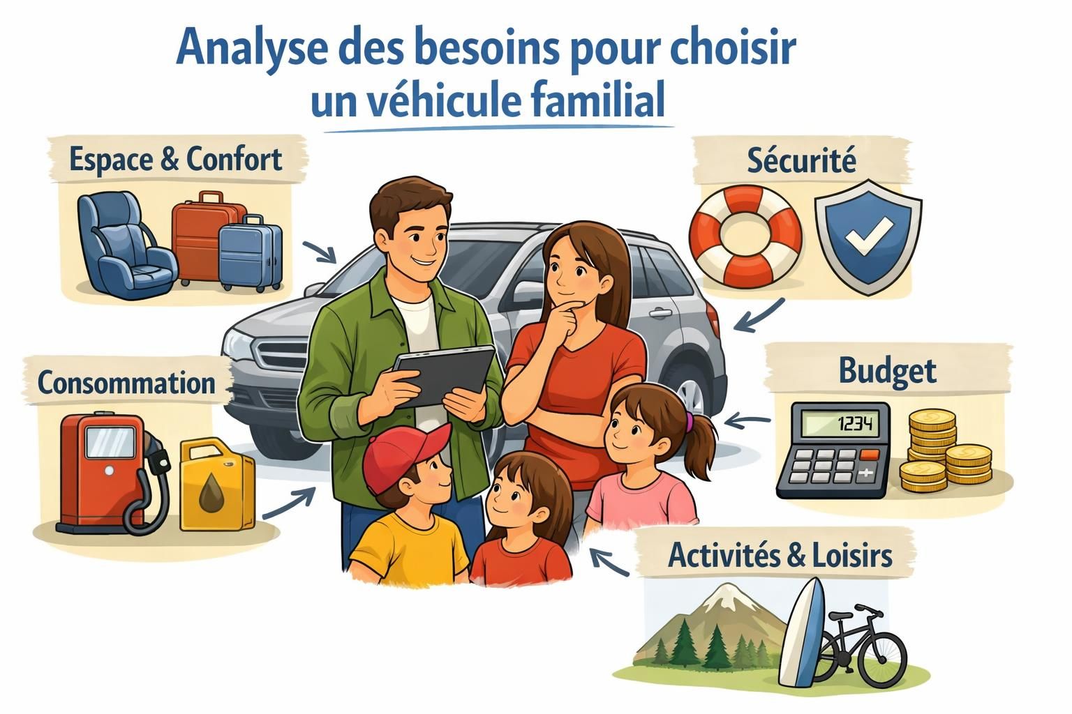 découvrez comment choisir le véhicule parfait pour votre famille en 5 critères essentiels, alliant confort, sécurité et praticité pour répondre à tous vos besoins.